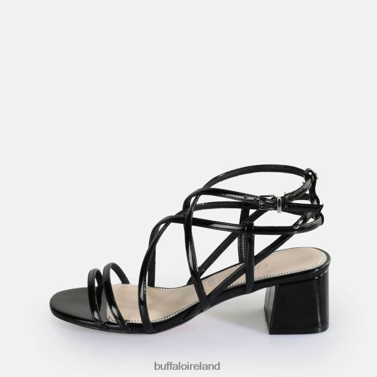 Black Buffalo Lilly Cage Heeled Sandals vegan |Sandals F06ZHH288