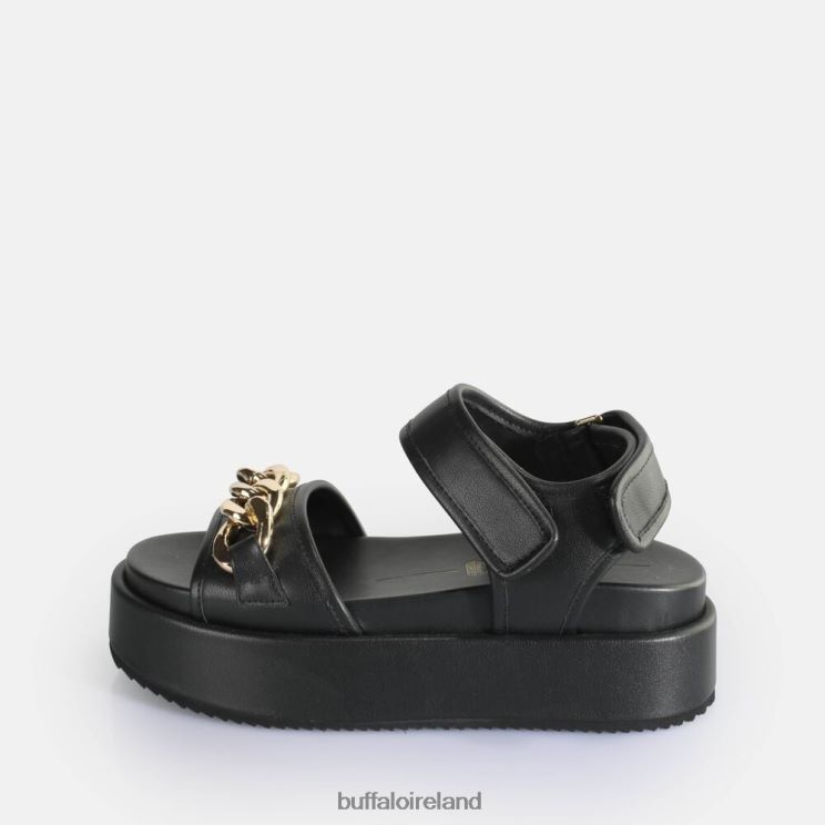 Black Buffalo Noa Quilt Chain Platform Sandals vegan |Sandals F06ZHH281