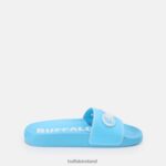 Baby Blue Buffalo Rees flat sandal vegan |Slides F06ZHH910 - Image 7