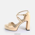 Beige Buffalo Cherry Neat Heeled Sandals vegan |Sandals F06ZHH442