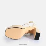 Beige Buffalo Cherry Neat Heeled Sandals vegan |Sandals F06ZHH442 - Image 7