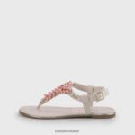 Beige/Coral Buffalo Rosalie vegan flat sandals suede look |Sandals F06ZHH340