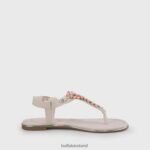 Beige/Coral Buffalo Rosalie vegan flat sandals suede look |Sandals F06ZHH340 - Image 5