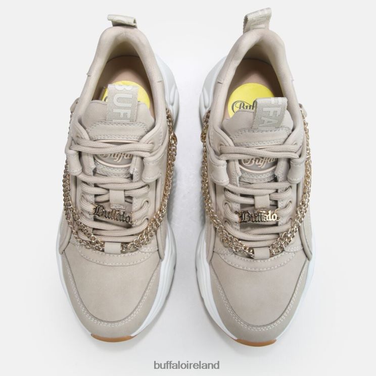 Beige With Golden Chain Buffalo Binary Chain Trainer Low vegan |Sneakers F06ZHH348 - Image 3