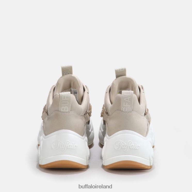 Beige With Golden Chain Buffalo Binary Chain Trainer Low vegan |Sneakers F06ZHH348 - Image 5