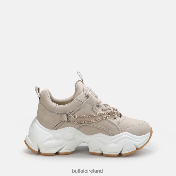 Beige With Golden Chain Buffalo Binary Chain Trainer Low vegan |Sneakers F06ZHH348 - Image 7