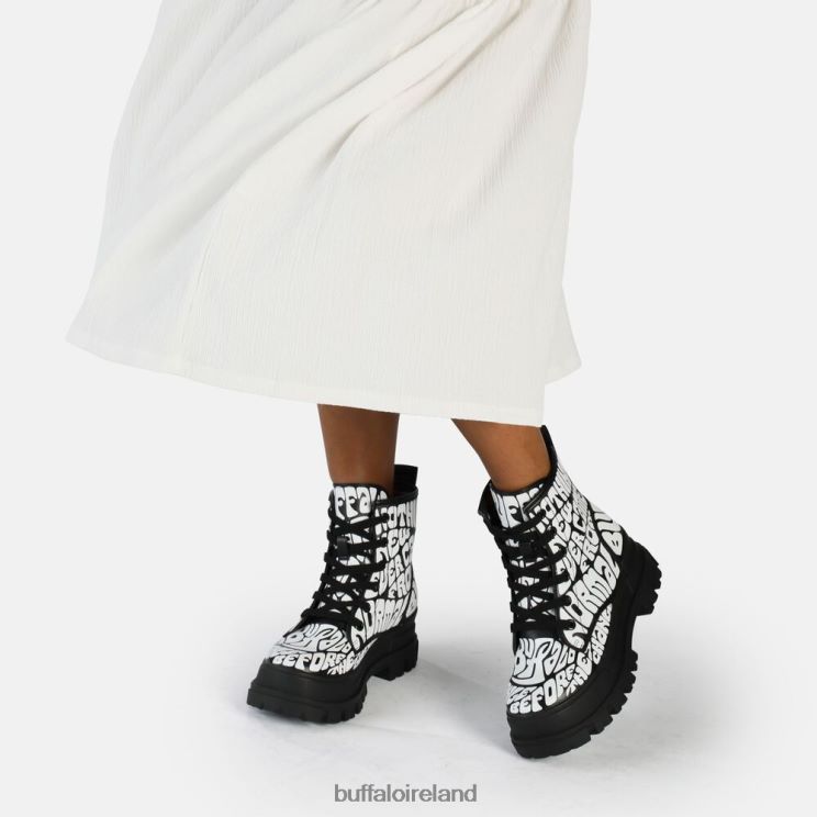 Black Aop Buffalo Aspha RLD Laceup Mid Ankle-Boot vegan |Boots F06ZHH914 - Image 2