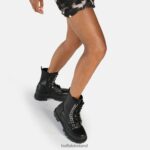 Black Buffalo Aspha Chain Laceup MID Ankle-Boot vegan |Boots F06ZHH784 - Image 2