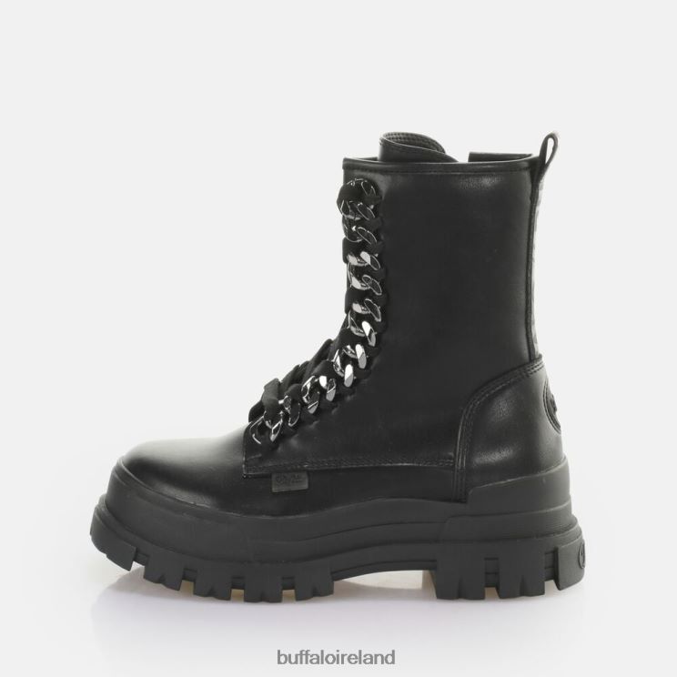 Black Buffalo Aspha Chain Laceup MID Ankle-Boot vegan |Boots F06ZHH784 - Image 1