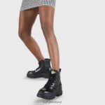 Black Buffalo ASPHA LACE UP HI Bootie Flat vegan |Boots F06ZHH847 - Image 2