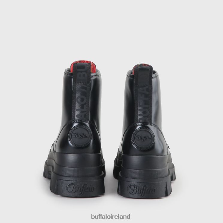 Black Buffalo ASPHA LACE UP HI Bootie Flat vegan |Boots F06ZHH847 - Image 3