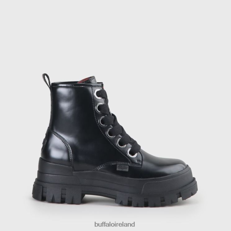 Black Buffalo ASPHA LACE UP HI Bootie Flat vegan |Boots F06ZHH847 - Image 1