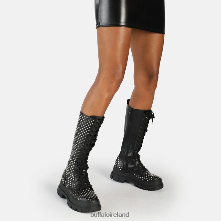 Black Buffalo Aspha ON PIN Laceup HI Boot vegan |Boots F06ZHH507 - Image 2