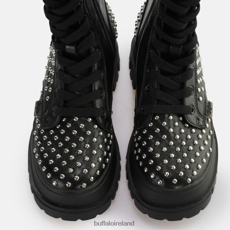 Black Buffalo Aspha ON PIN Laceup HI Boot vegan |Boots F06ZHH507 - Image 7
