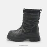 Black Buffalo Aspha Quilt Bootie Flat vegan |Boots F06ZHH483