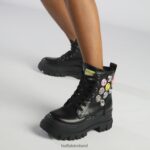 Black Buffalo Aspha RLD Buttons Ankle Boot vegan |Boots F06ZHH270 - Image 2