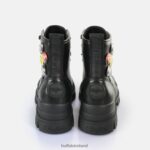 Black Buffalo Aspha RLD Buttons Ankle Boot vegan |Boots F06ZHH270 - Image 3