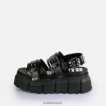 Black Buffalo Ava Platform Sandals vegan |Sandals F06ZHH520