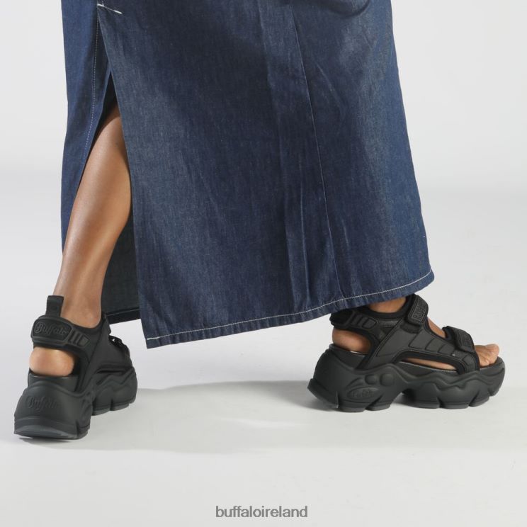 black_buffalo_binary_track_platform_sandal_vegan_sandals_f06zhh80.jpg Black Buffalo Binary Track Platform Sandal vegan |Sandals F06ZHH80 - Image 1