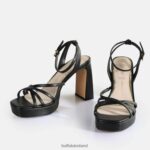 Black Buffalo Cherry Cage Heeled Sandals vegan |Sandals F06ZHH311 - Image 4