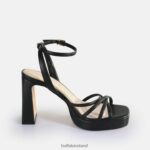 Black Buffalo Cherry Cage Heeled Sandals vegan |Sandals F06ZHH311 - Image 6