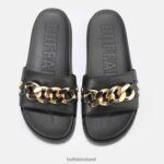 Black Buffalo Eve Chain platform sandals vegan |Slides F06ZHH699 - Image 3