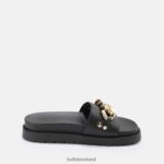 Black Buffalo Eve Chain platform sandals vegan |Slides F06ZHH699 - Image 7