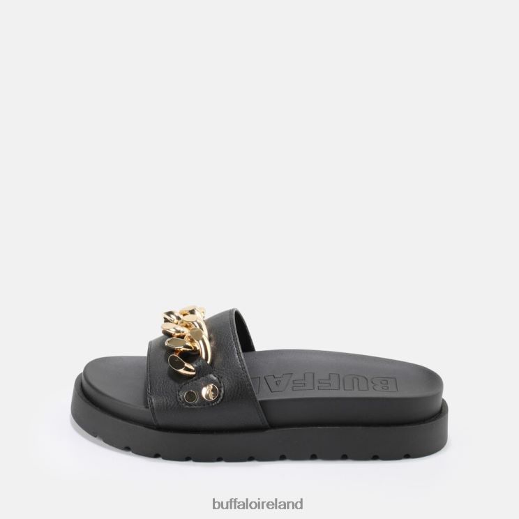 black_buffalo_eve_chain_platform_sandals_vegan_slides_f06zhh699.jpg Black Buffalo Eve Chain platform sandals vegan |Slides F06ZHH699 - Image 1