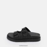Black Buffalo Eve Sol platform sandals vegan |Slides F06ZHH248