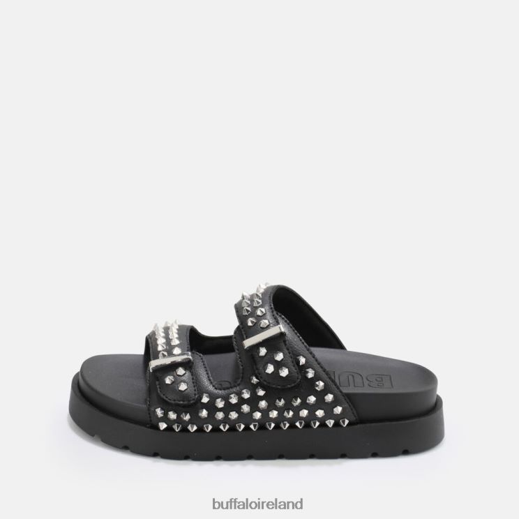 black_buffalo_eve_stud_platform_sandals_vegan_slides_f06zhh673.jpg Black Buffalo Eve Stud platform sandals vegan |Slides F06ZHH673 - Image 1