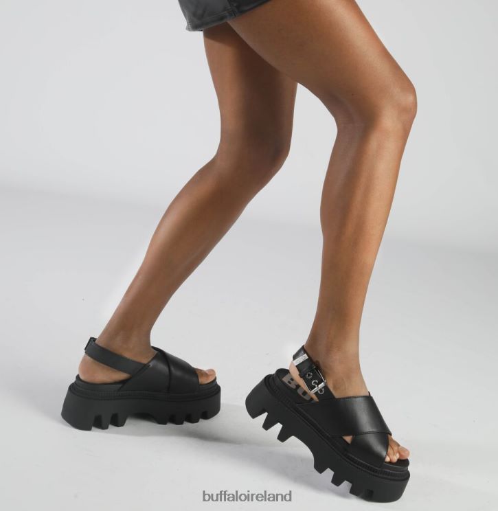 Black Buffalo Flora Cross Platform Sandals vegan |Sandals F06ZHH164 - Image 2