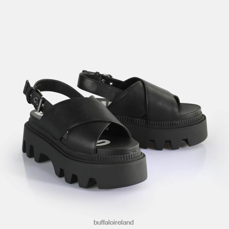 Black Buffalo Flora Cross Platform Sandals vegan |Sandals F06ZHH164 - Image 4