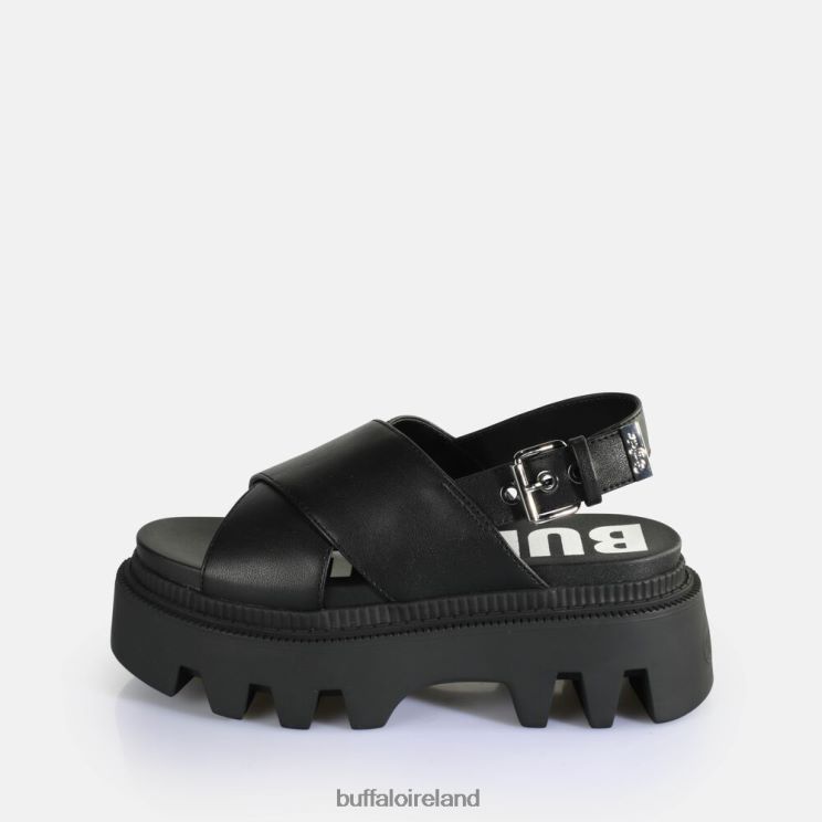 black_buffalo_flora_cross_platform_sandals_vegan_sandals_f06zhh164.jpg Black Buffalo Flora Cross Platform Sandals vegan |Sandals F06ZHH164 - Image 1