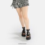 Black Buffalo GLD ZIP platform sandals vegan |Sandals F06ZHH406 - Image 2