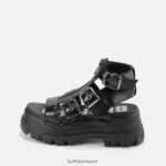 Black Buffalo GLD ZIP platform sandals vegan |Sandals F06ZHH406