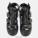 Black Buffalo GLD ZIP platform sandals vegan |Sandals F06ZHH406 - Image 3