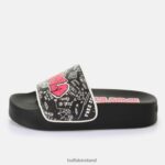 Black Buffalo Lake Graffiti Platform Slide vegan |Slides F06ZHH183 - Image 2