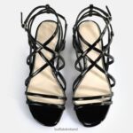 Black Buffalo Lilly Cage Heeled Sandals vegan |Sandals F06ZHH288 - Image 3