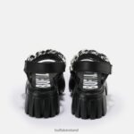 Black Buffalo Lion Chain platform sandal vegan |Sandals F06ZHH902 - Image 5