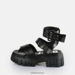 Black Buffalo Lion Choker Platform Sandals vegan |Sandals F06ZHH181