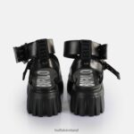 Black Buffalo Lion Choker Platform Sandals vegan |Sandals F06ZHH181 - Image 5