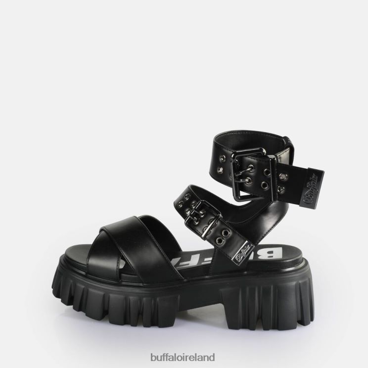black_buffalo_lion_choker_platform_sandals_vegan_sandals_f06zhh181.jpg Black Buffalo Lion Choker Platform Sandals vegan |Sandals F06ZHH181 - Image 1