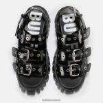Black Buffalo Lion Hard platform sandal vegan |Sandals F06ZHH721 - Image 3
