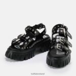 Black Buffalo Lion Hard platform sandal vegan |Sandals F06ZHH721 - Image 4