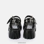 Black Buffalo Lion Hard platform sandal vegan |Sandals F06ZHH721 - Image 5