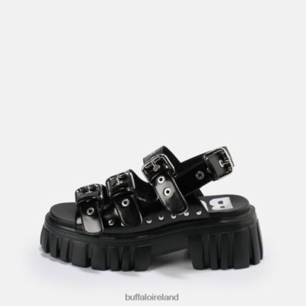 Black Buffalo Lion Hard platform sandal vegan |Sandals F06ZHH721