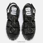 Black Buffalo Lion Pierce platform sandal vegan |Sandals F06ZHH870 - Image 3