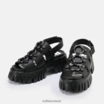 Black Buffalo Lion Pierce platform sandal vegan |Sandals F06ZHH870 - Image 4