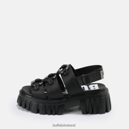 Black Buffalo Lion Pierce platform sandal vegan |Sandals F06ZHH870