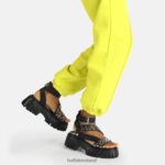 Black Buffalo Lion Riv platform sandal vegan |Sandals F06ZHH871 - Image 2